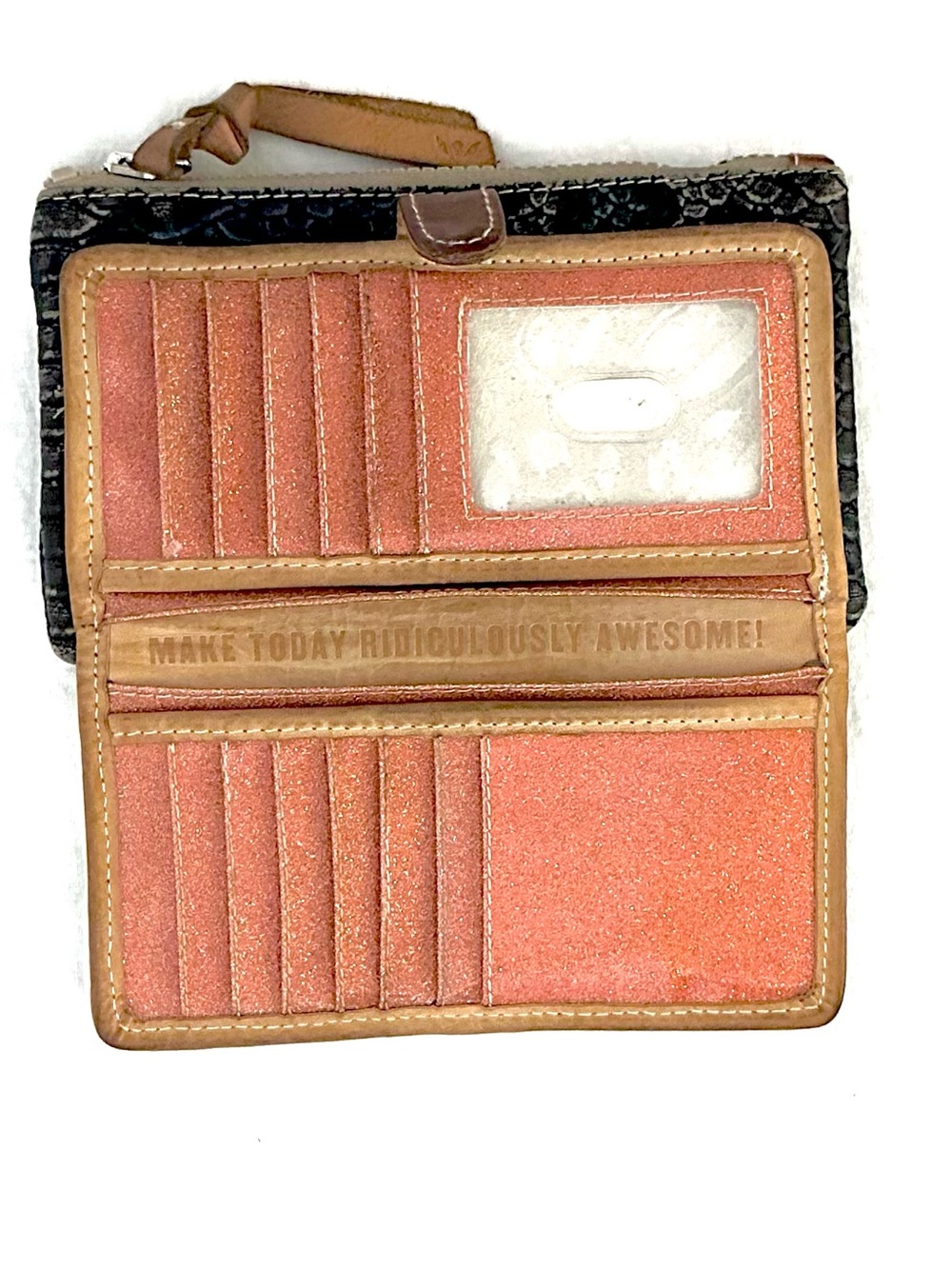 Consuela “Rattler” Snake-Embossed Leather Wallet with Brown Trim - Picture 8 of 11